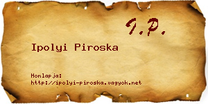 Ipolyi Piroska névjegykártya